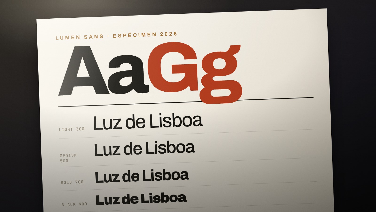 Lumen Sans · espécimen tipográfico